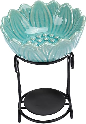 Miniatura 2 de Horno de velas de aromaterapia, para interiores de hierro y cerámica, portavelas para decoración del dormitorio del hogar (azul)