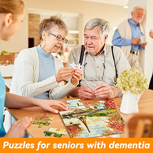 5 Packs 16 Piece Large Jigsaw Puzzles for Elderly Dementia Alzheimer's Products Activities, Alzheimer's Puzzles Cognitive Games for Adults Elderly Seniors with 5 Storage Bags - Image 3