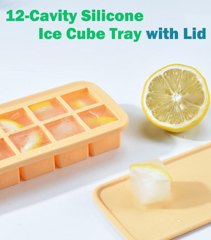 Molde para cubitos de hielo de silicona con tapa miniatura 2