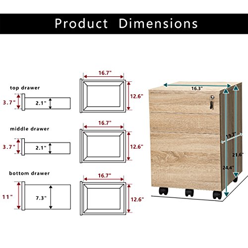 Topsky 3 Drawers Wood Mobile File Cabine Buy Online In Bahamas At Desertcart
