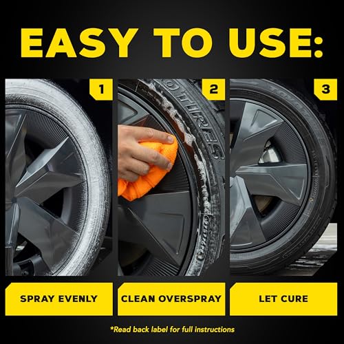 meguiar39s hot shine tire foam - high goss tire shine that cleans shines and protects in one deep black shine with conditioners and uv protection to help keep tires looking like new 19 oz aerosol
