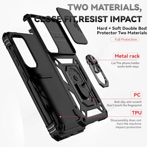 Coque S24 Plus avec verre trempé et protège-caméra noir