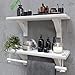 IRON WOOD Estantes flotantes de pared para baño, cocina, cualquier habitación, hechos a mano (blanco, 42 x 14 cm), color blanco