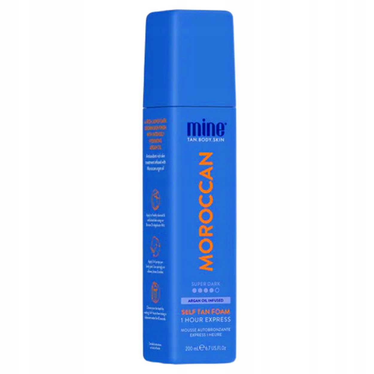 MineTan Mousse Autobronzante Moroccan | Collection de Traitements de Bronzage – 1 Heure Instant Express, Un Brun Riche, Très Intense, pour le Visage et le Corps, Hydratante, Sans Tons Orangés