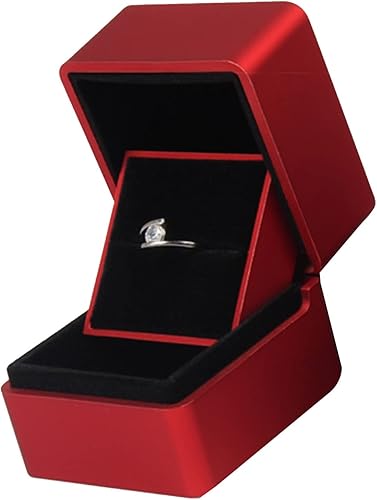 Miniatura 3 de Caja consin anillo de boda LED organizador de almacenamiento de collares caja de regalo de joyería soporte de exhibición de joyería de moda lámpara