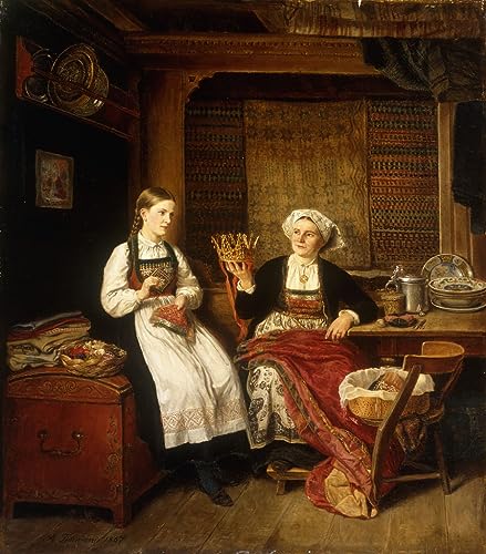 Image sur toile d'Adolph Tidemand l'esprit des célébrations nordiques chez vous