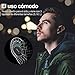 Auriculares Bluetooth con Micrófonos, HOMSCAM Impermeable Auriculares Inalámbricos Bluetooth 5.0 QCY HiFi...