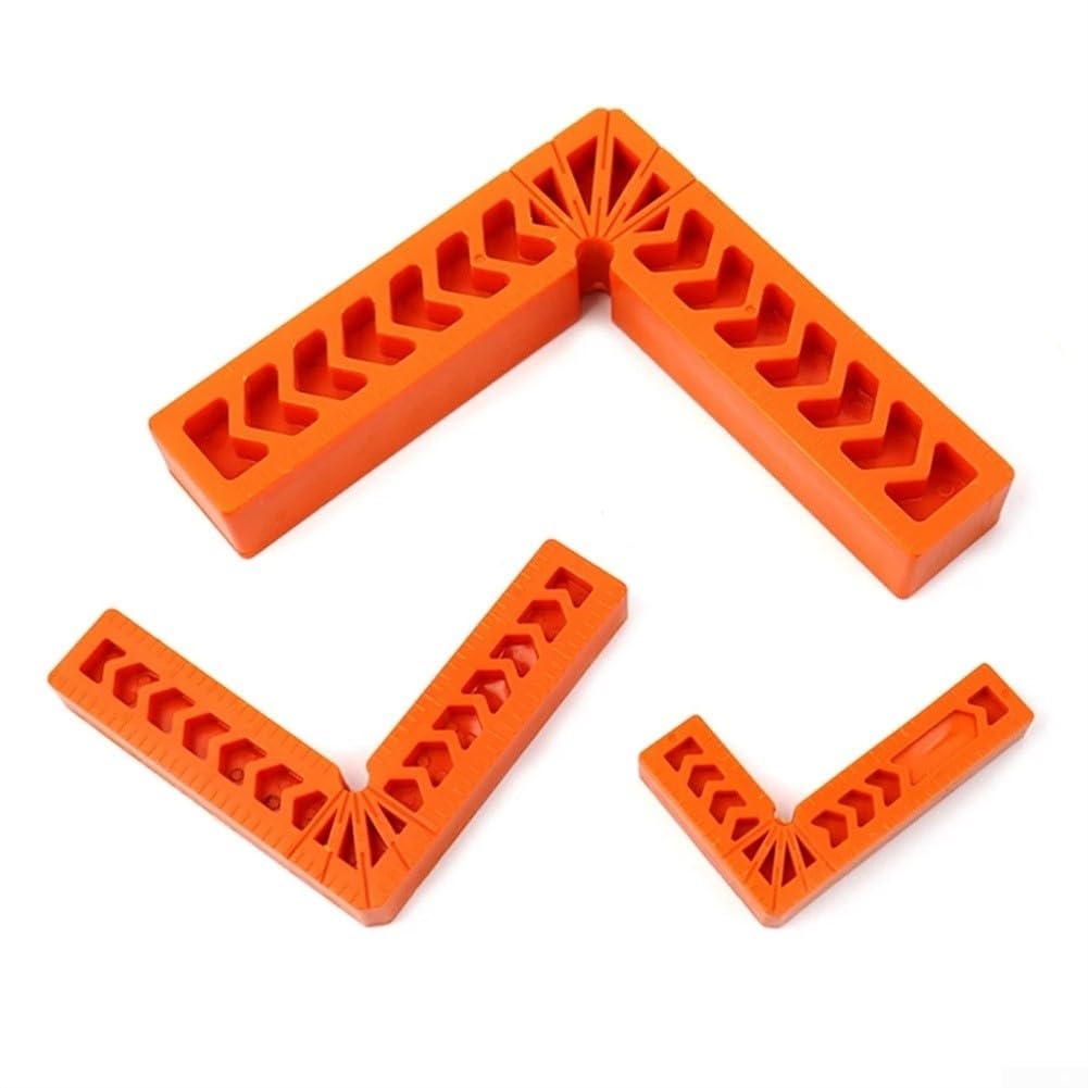 Lot de 12 règles carrées à 90 degrés pour le travail du bois – Marquage multi-angles 45 à 22,5 degrés – Aide à la pince en plastique ABS – Jauge de mesure rouge – Tailles 3, 4, 15 cm