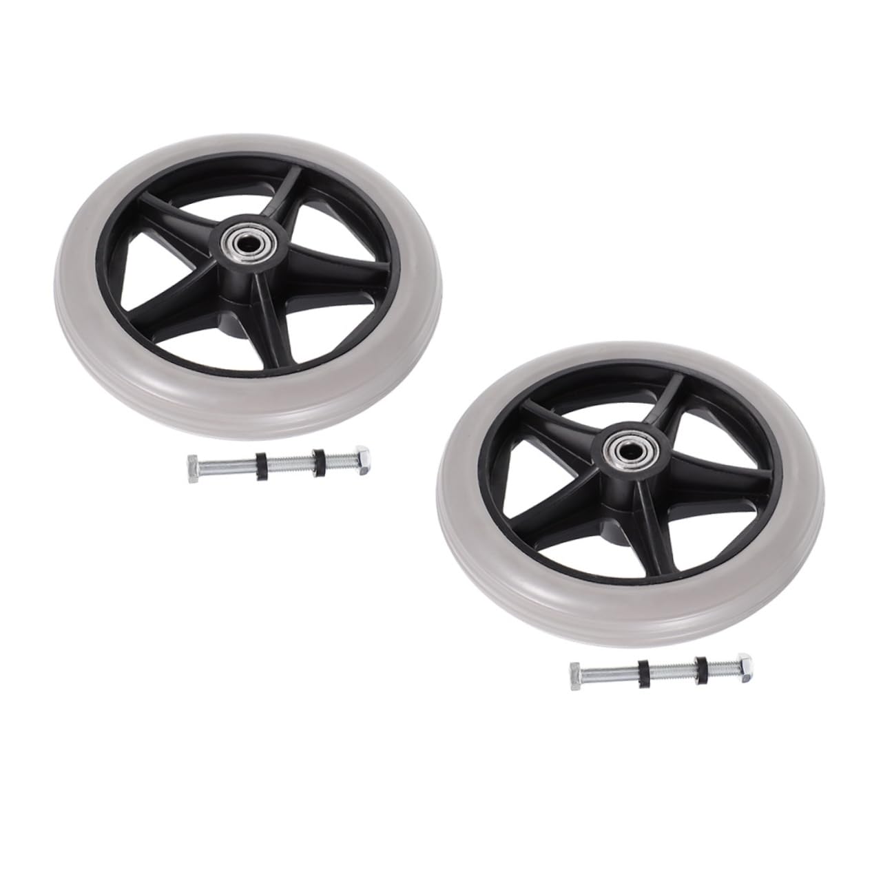 BCOATH 2pcs Wheelchair Front Wheel Replacement Caster Wheel 6 Inches Non-Slip Sturdy Wheelchair Accessory for Indoor/Outdoor Use