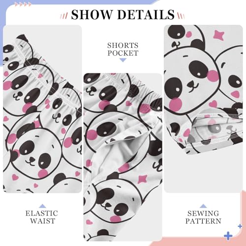 ALAZA Panda Pajamas Bottoms with Pockets Comfy Pjs Sleepwear Elastic Waistband Pajamas Pants Lounge Pants for 6-14 Years4