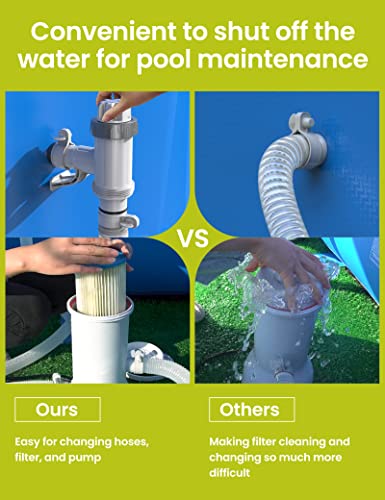 [PATENTED] SUMMERBUDDY Pool Hose Adapter for Above Ground Swimming Pool, Pool Replacement Parts with Plunger Valve and Pool Pipe Holder Pool Pump Parts 2 Pack - Thumbnail 4