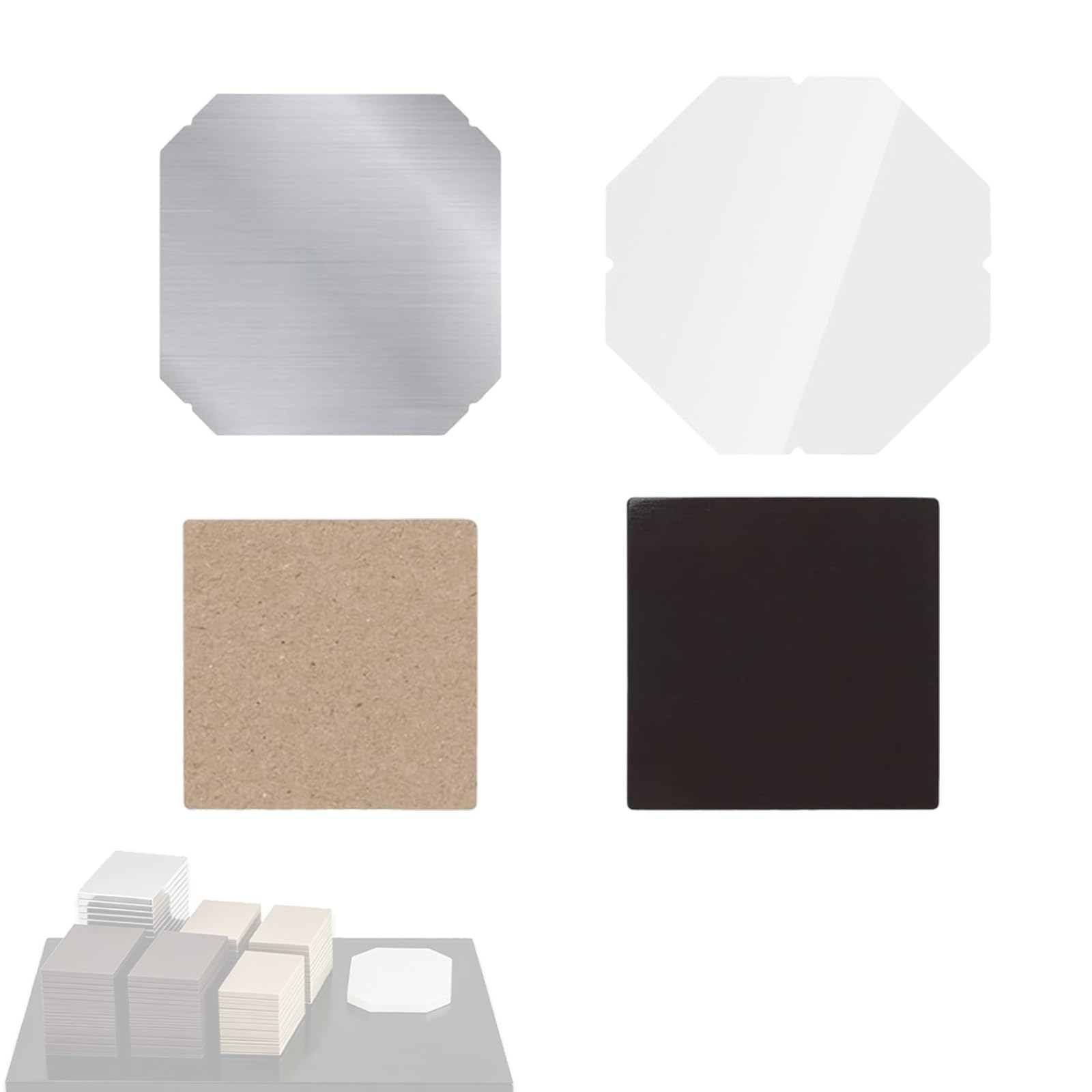 DIY Quadratische Fotobild-Magnet-Button-Pressmaschine-Verbrauchsmaterial, Karton-Magnetmaterialien, Weißblechmaterial, Einfach zu Bedienen, for Kühlschränke(500 Sets,2x2 in/50x50 mm)