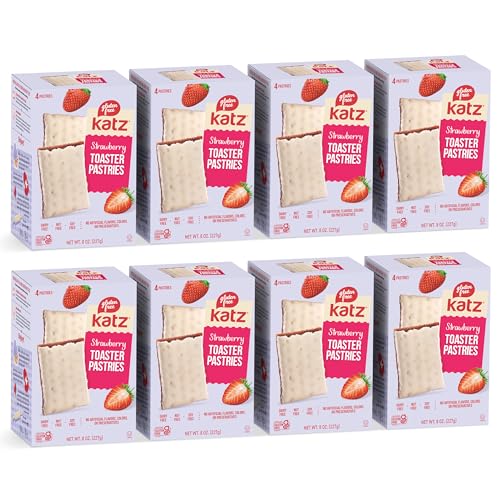 Image of Katz Gluten Free Strawberry Toaster Pastries. Snacks for Kids. Free of Dairy, Peanuts, Tree Nuts, and Sesame. No Artificial Colors. Kosher. 8oz (8pk)