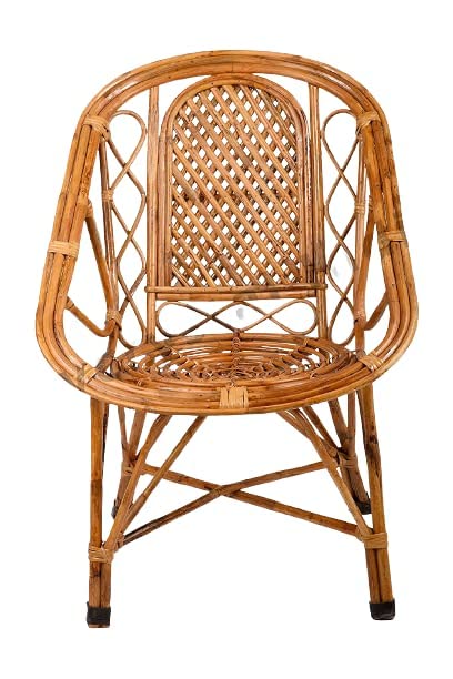 Image of Cane Crafts Premium Bamboo Chairs | Kursi | Chairs for Living Room, Home, Dining Room, Bedroom, Kitchen, Office, Outdoor (Set of 2)