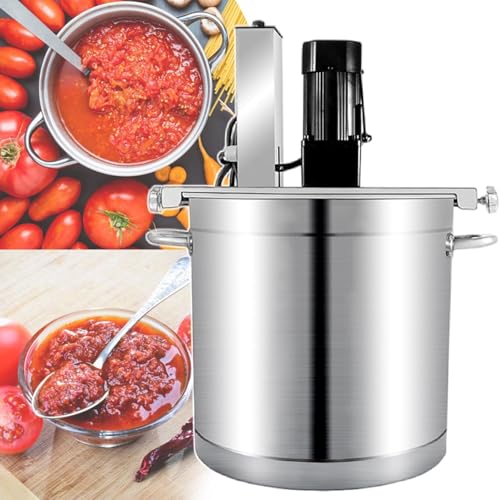 HajMyrdonyx Mezcladora Alimentos Comercial Automática (20l/25l/40l/60l/85l), Mezcladora Eléctrica Mermeladas, Velocidad Ajustable con Raspador 4 Aspas, Velocidad Regulable para Cocción Y Sazonado 60l