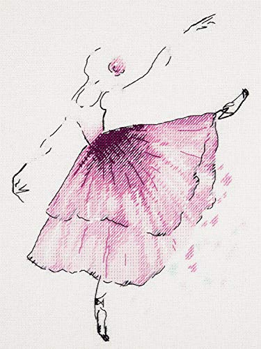 PANNA Anemone Flower Ballerina Counted Cross Stitch Kit C-1886, MULTI, 20 X 23CM