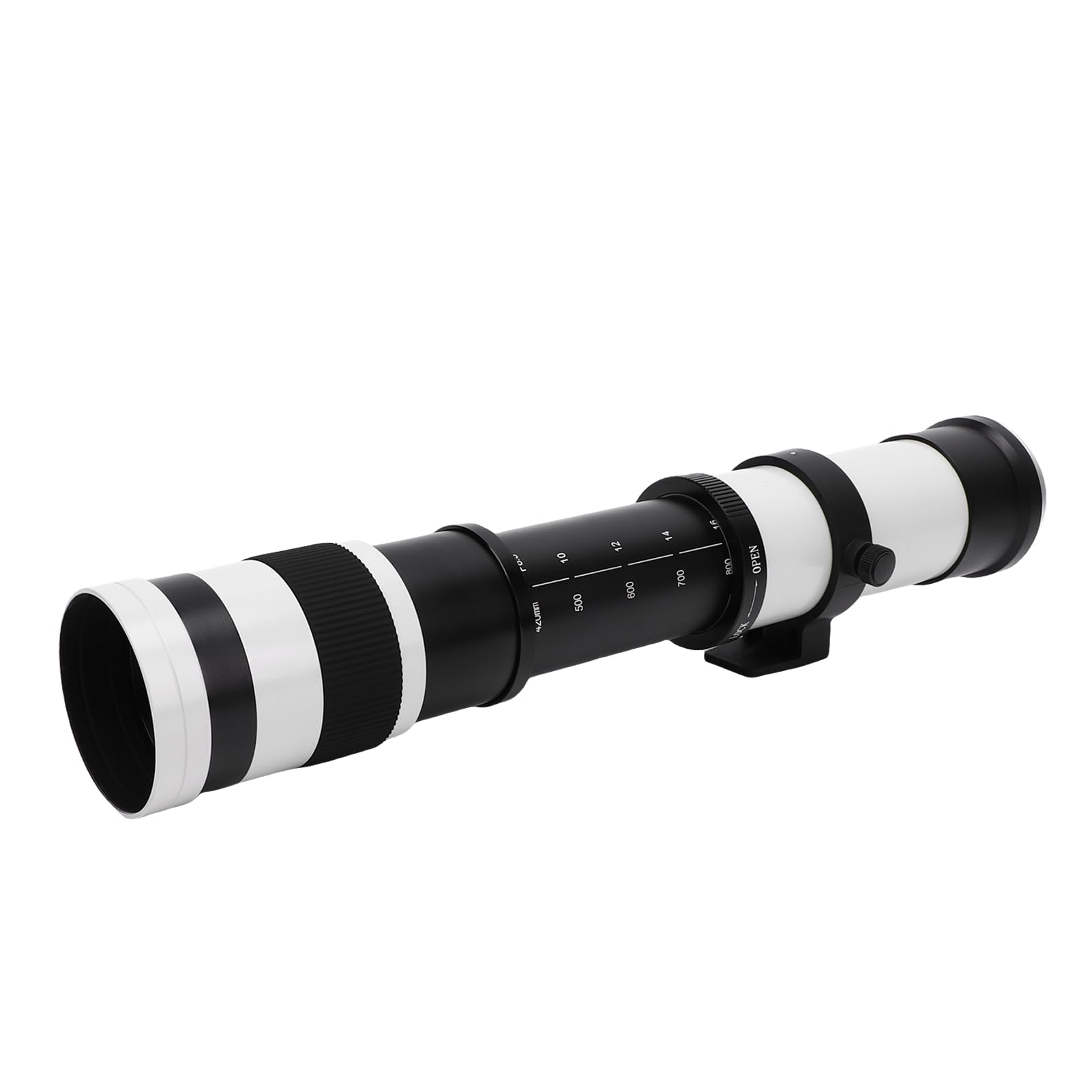 F8.3 Camera Teobiektyw z Zakresem Ogniskowym 420-800 Mm dla RF Montaż Bezlusterkowy Aparat, Ręczny Kąt Widoku 6 °. Dwie Grupy, Cztery Ostrza Struktura Optyczna (WHITE)