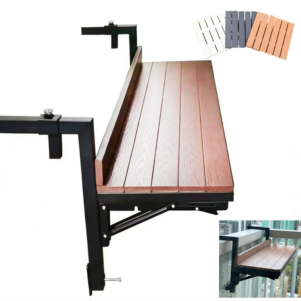 Mesa plegable para balcón sin patas para evitar tropiezos en espacios pequeños