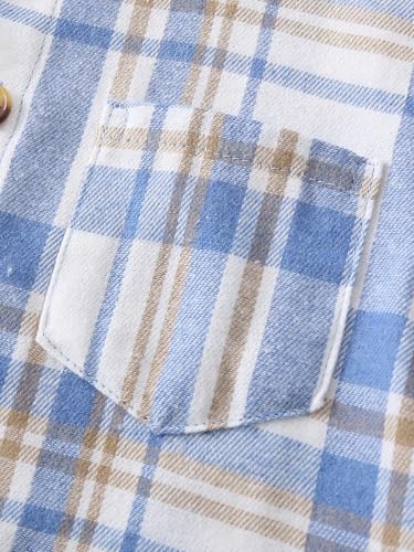 Image of Boys Clothes Shorts Sets Plaid Short Sleeve Hooded Button Shirt and Jogger Shorts for Kids Summer Outfits