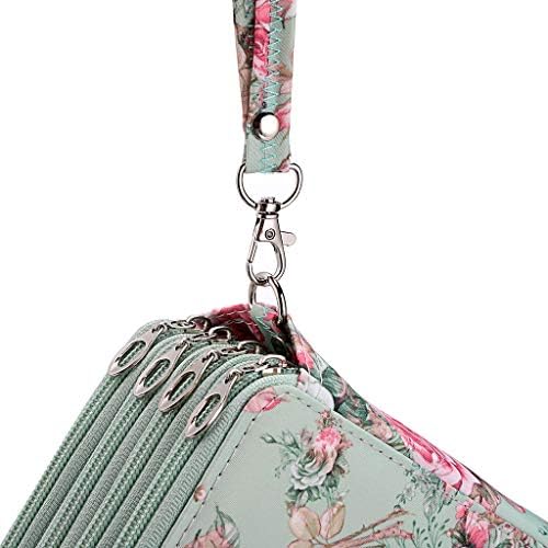 BSTKEY Multifunction 160 Slots Pen Pencil Case Holder - Large Capacity Pencil Bag Case, Students Stationery Bag, (Pencils and Accessories Not Included)(Rose)