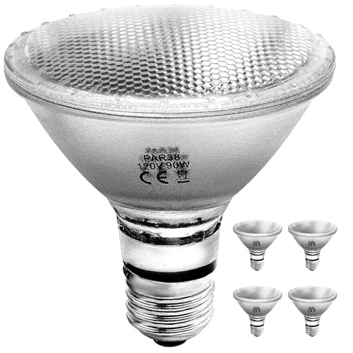 Jaenmsa Halogen PAR38 Flood Light Bulbs,120 V 90W Halogen Light Bulbs for Indoor and Outdoor,2000 Lumen, Medium Base, Warm White, 4-Pack (90W-4Pack)