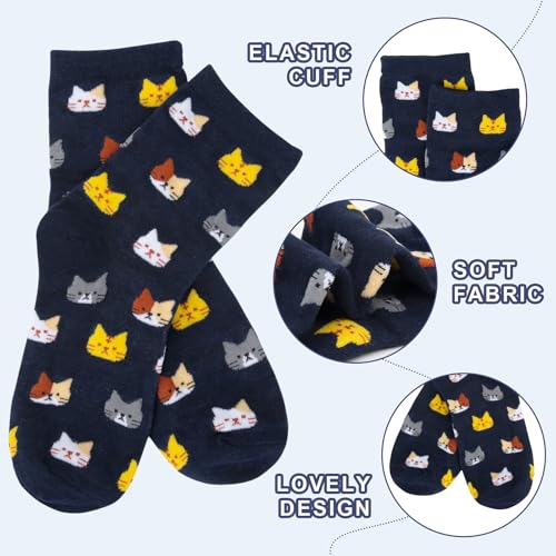 Image of Chalier Womens Funny Socks Cozy Cute Printed Patterned Fun Socks Novelty Cat Dog Socks for Women