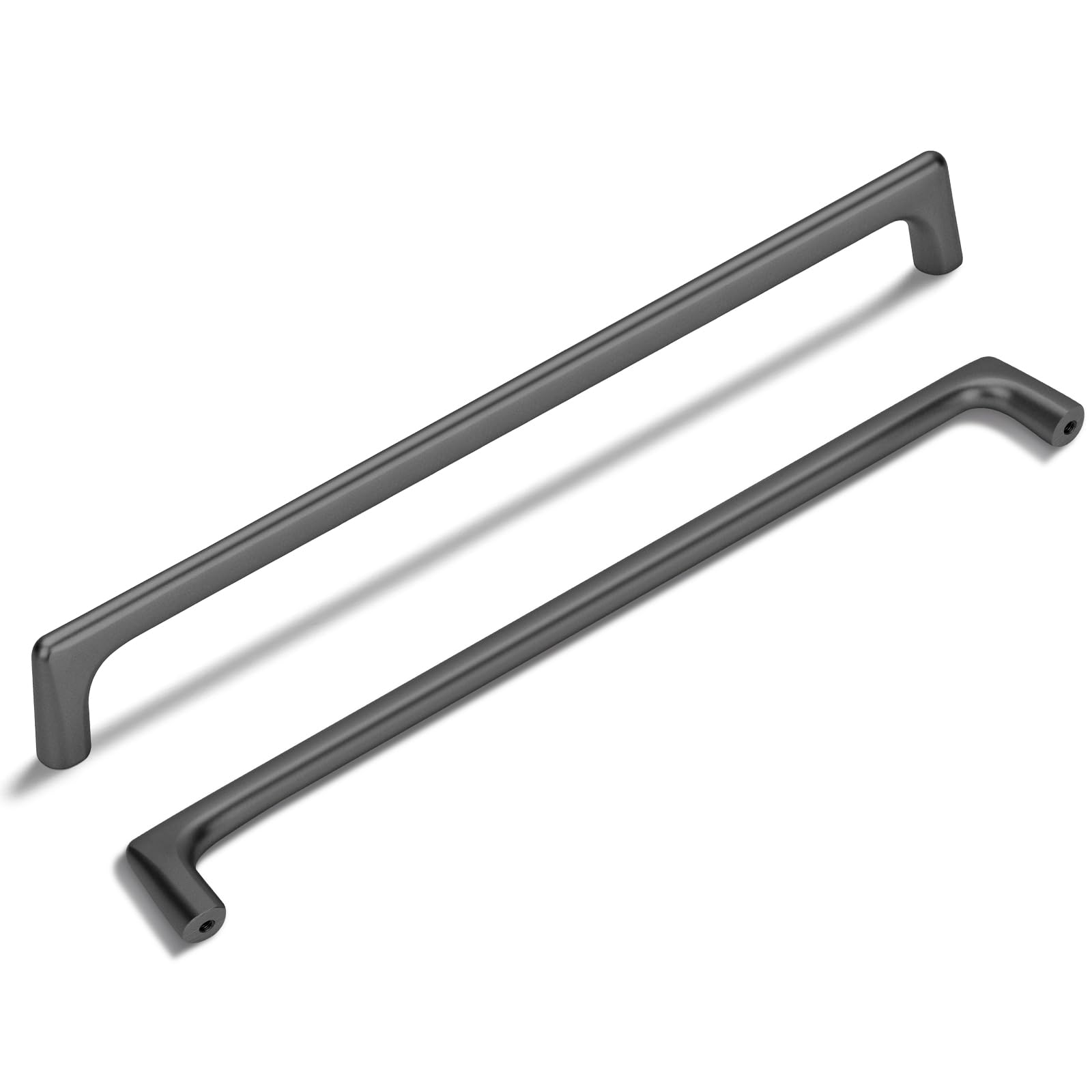 3 Pack 10 Inch(254mm) Hole Center Modern Matte Dark Gunmetal Gray Cabinet Pull Handle Timeless Vanity Drawer Pull Handle Classic Cabinet Hardware for Kitchen Bathroom, Screws Included, Gray(10x3)