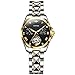 OUPINKE Womens for Watches Automatic Fashion Wrist Watch Mechanical Moon Phase Multifunction Tungsten Steel Strap Crystal Luminou Black