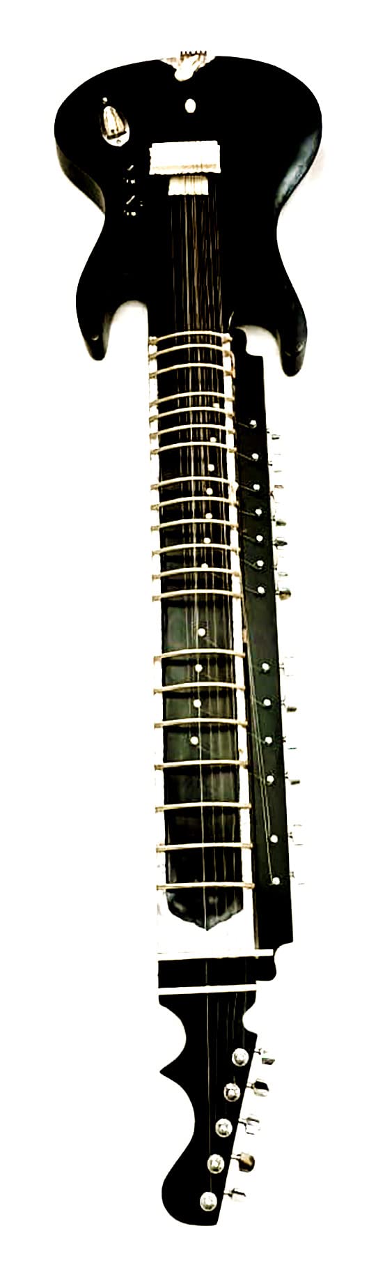 Chitarra-Sitar elettrico-acustica. Strumento professionale Sitar indiano in cedro.