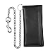 Jackets 4 Bikes Genuine Black Cowhide Leather Chain Wallet, Trifold Long Chain Motorcycle Biker Trucker Wallet for Men, RFID Blocking