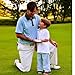 Tot Jocks Little Kids Golf Glove *XS Ages 4-5 Left Hand (for Righties, Right Handed Golfers)* Extra Small Golf Glove, Superior Grip, White w/Smiling Golf Ball, Custest Glove for Small Children