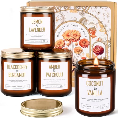 28oz Wood Wick Scented Candle Set (4 Pack)