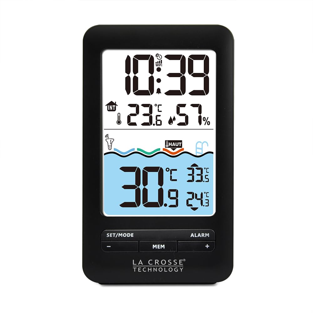 La Crosse Technology - WS6268 Station de température avec sonde piscine - Noir