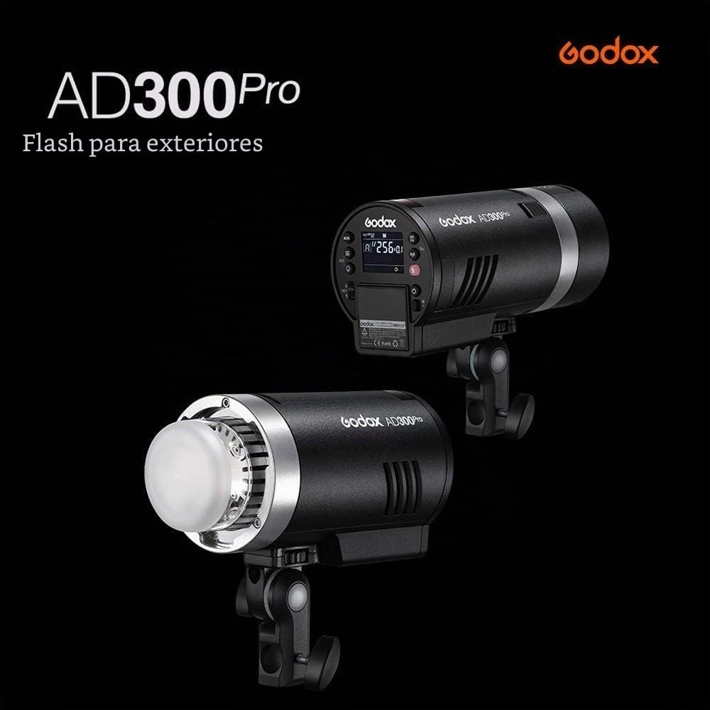 Godox AD300Pro TTL Monolight Flash extérieur – 300 W 2,4 G TTL Flash stroboscopique monobloc 1/8000 HSS 320 Full Power Pop 5600 ± 100 K Couleur Stable 12 W