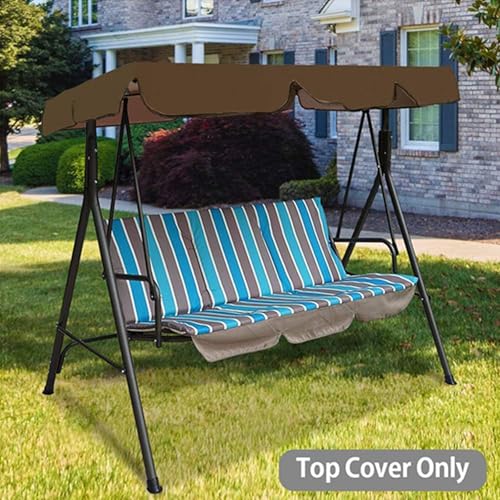 Auvent de rechange imperméable pour balancelle de jardin 3 places – Tissu de bœuf durable pour balancelle d'extérieur – Idéal pour cour, jardin et arrière-cour