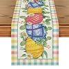 Artoid Mode Buffalo Plaid Daisy Egg Easter Table Runner Seasonal Kitchen Dining Table Decoration for Indoor Home Party 13×72 Inch