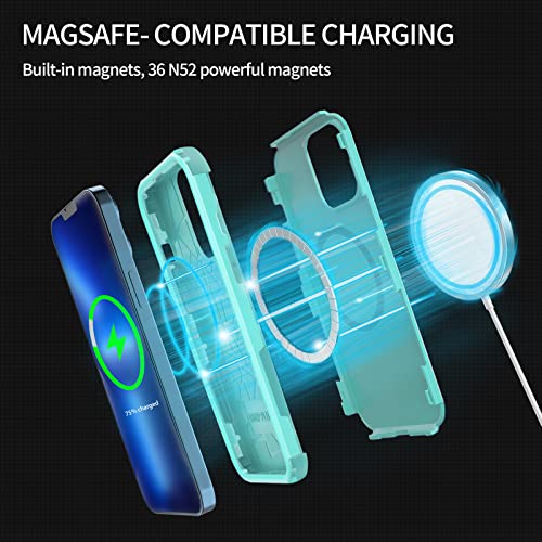Unitedtime For Iphone 13 Case Magnetic Compatible With Magsafe Drop Proof Rugged Shockproof Military Protective Bumper Phone Cover Heavy Duty (Teal) #TOP5