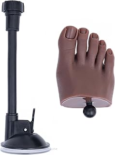 Practice Nail Silicone Foot with Stand Bracket Nail Foot Mannequin Table Clip Practice Foot for Nails Art Practice Tool(F, Right)