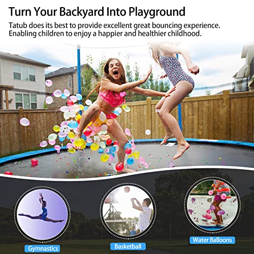 Tatub 16Ft Tram-Poline For Kids Recreational Tram-Polines With Safety Enclosure Net Basketball Hoop And Ladder, Outdoor Backyard Bounce For 6-8 Children And Adults #TOP6
