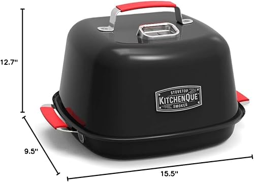Miniatura 10 de Charcoal Companion CC4132 KitchenQue - Ahumador para estufa de interior, 13.5 x 12.5 x 9.5 pulgadas, color negro