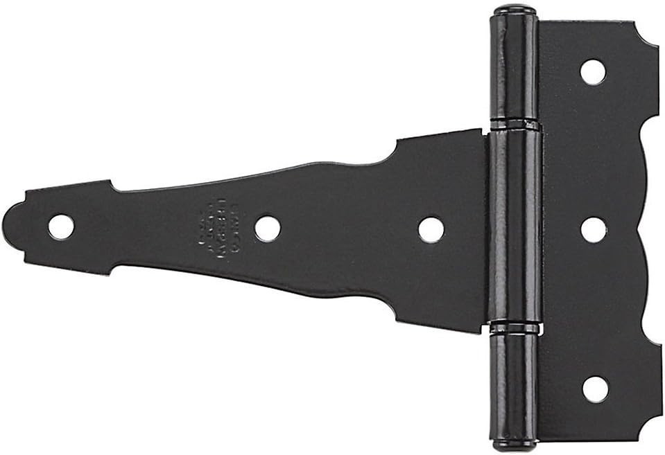 National Hardware N109-041 4 Pack 4in. SPB841 Ornamental/Reversible T Hinge, Black