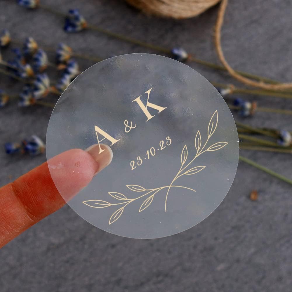 JINFU 20pcs Autocollants Vintages Personnalisables (date, Nom) Étiquettes Personnalisées De Champagne De Vin De Bouteille D'eau Rose Our Invitations à Un Mariage, Baptême, Fiançailles (4x28cm