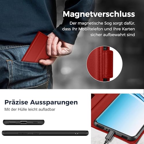Étui antichoc Redmi Note 15 5G anti-rayures cuir rouge