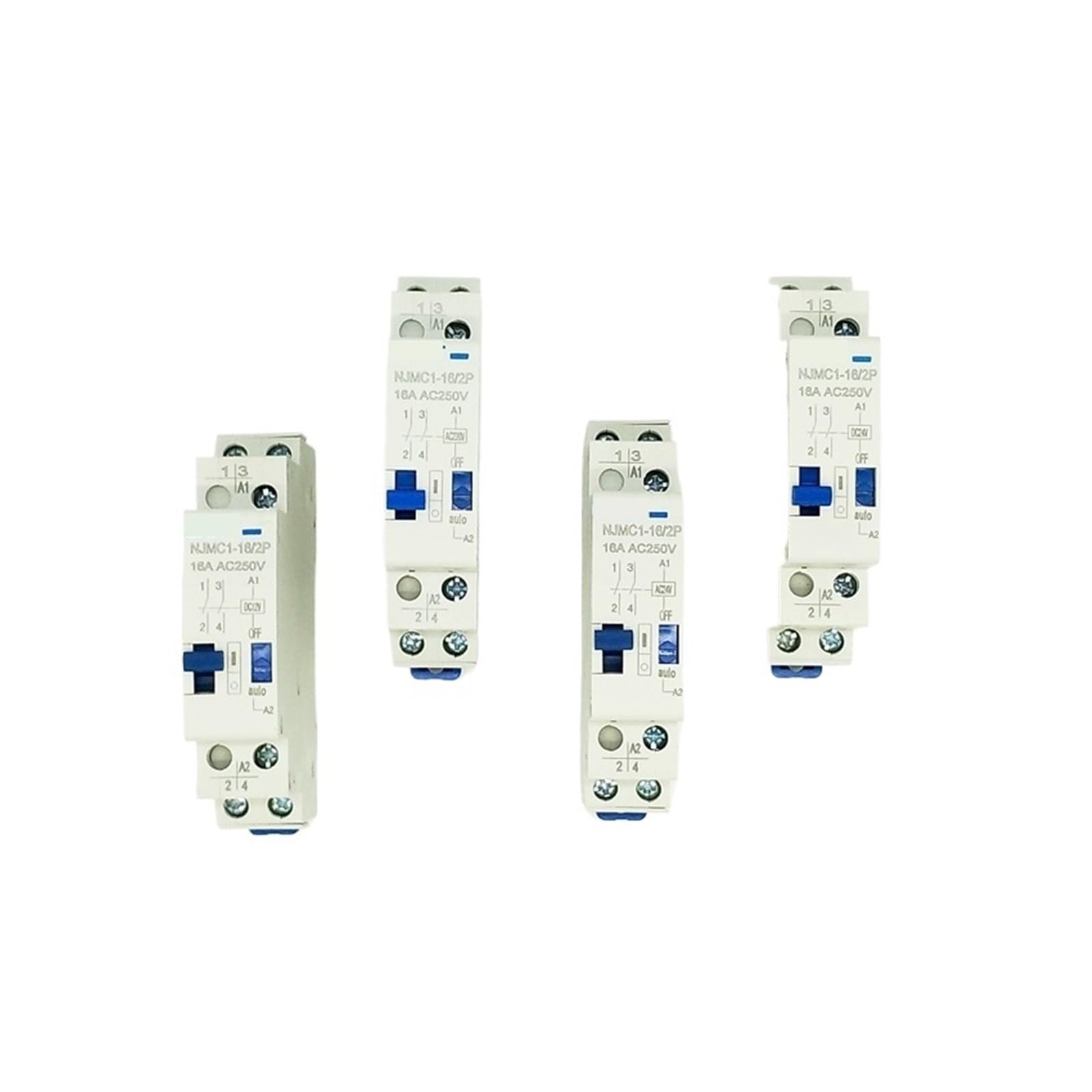 Relé de pulso NJMC1-16/2P para control de iluminación industrial DC 12V de 16A 7