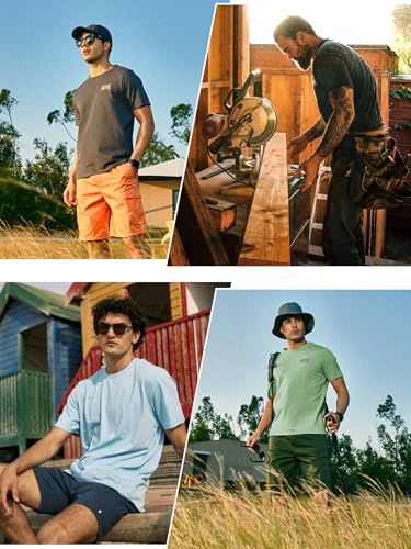 NORTHYARD Men's Heavyweight Cotton T-Shirts Crewneck Short Sleeve Fashion Casual Shirts for Men DERSERT M - Image 5