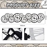 Preboun 2 Pcs Wonderland Tea Party Decoration 15" x 70" Clock Table Runner Decor Wonderland Curious Clock Table Runner Decoration for Birthday Wedding Dinner Party Favor Supplies (Black and White)