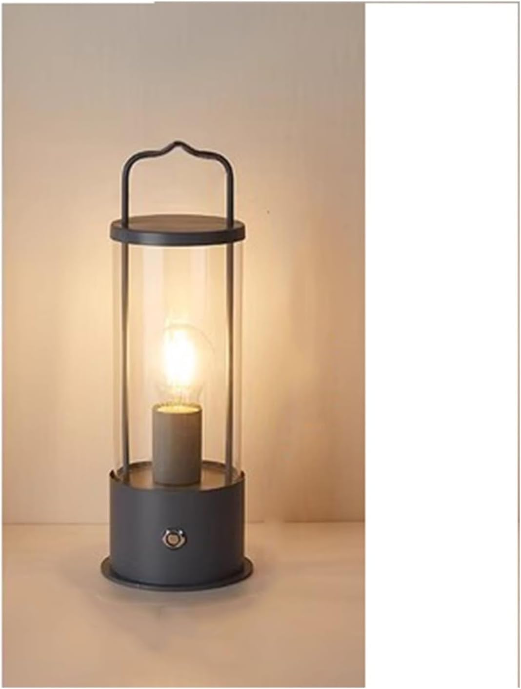 DFAEEKIYO Desk lamp Bedside Table Lamp Outdoor Balcony Patio Roof Metal Handheld Horse Desktop Touch Rechargeable Lamps Light(Gray)