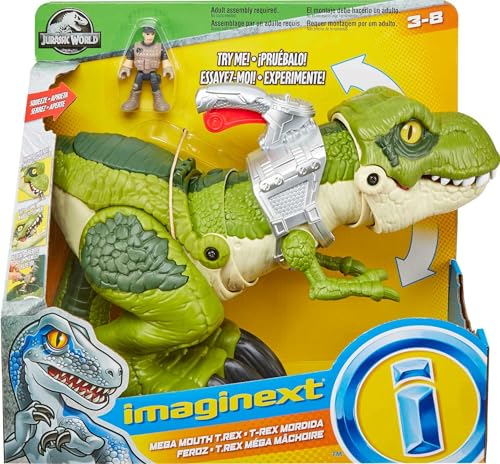 Imaginext Fisher-Price Jurassic World Tiranosaurio Megamandíbula, Dinosaurio de Juguete para niños +3 años (Mattel GBN14)