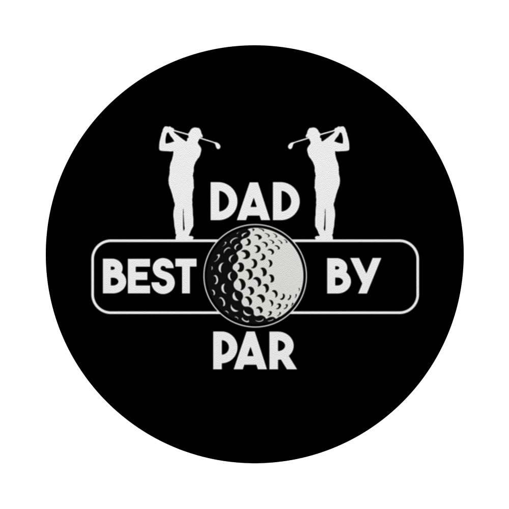 Retro Best Dad By Par Shirt As Golf Best Dad By Par Gifts PopSockets Swappable PopGrip, Black - Image 3