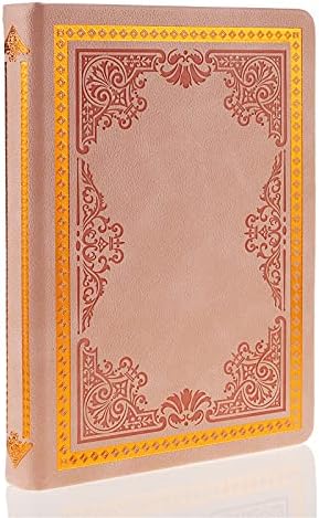 MAZERAN Vintage Journal, PU Leather Hard Cover Retro Embossed Travel Diary Writing Notebook, Thick 288 pages College Lined Personal Notepad Gift for Girls Women Daughter